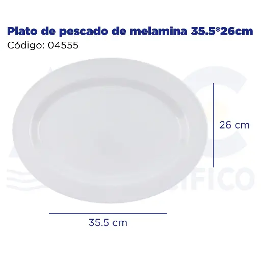 [04555] [04555] Plato de pescado de melamina 35.5*26cm