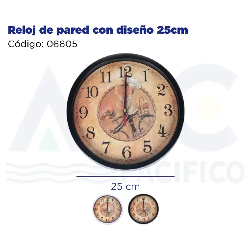 [06605] Reloj de pared con diseño 25cm