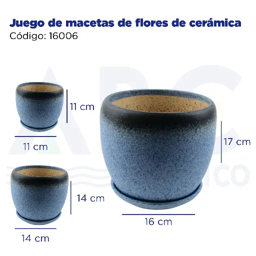 [16006] [16006] Juego de macetas de flores de cerámica