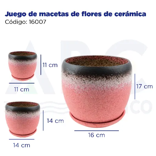 [16007] [16007] Juego de macetas de flores de cerámica
