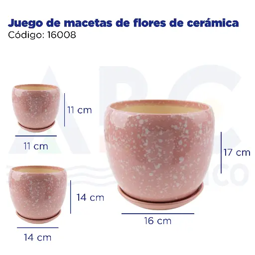 [16008] [16008] Juego de macetas de flores de cerámica