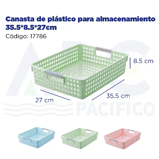 [17786] [17786] Canasta de plástico para almacenamiento 35.5*8.5*27cm