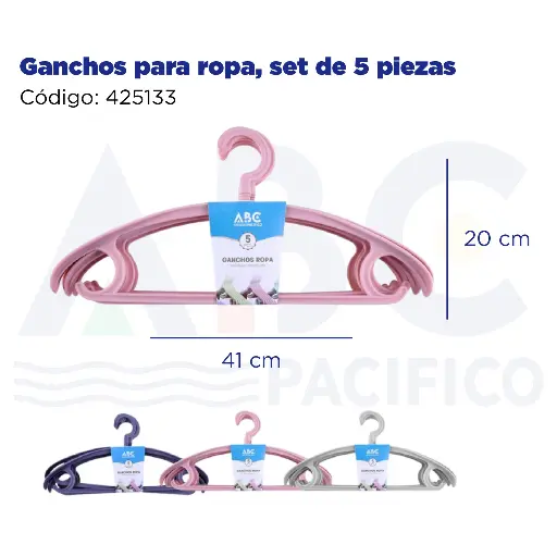 [425133] [425133] Ganchos para ropa, set de 5 piezas