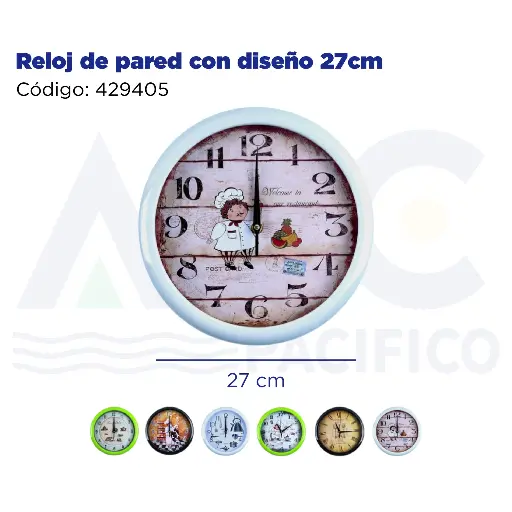 [429405] Reloj de pared con diseño 27cm