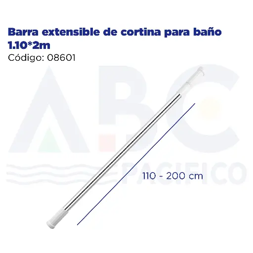 [08601] Barra extensible de cortina para baño 1.10*2m