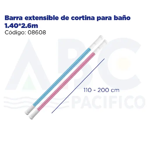 [08608] Barra extensible de cortina para baño 1.40*2.6m