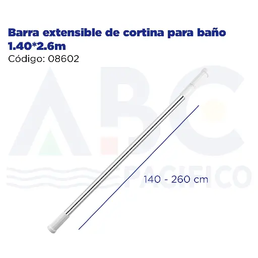 [08602] Barra extensible de cortina para baño 1.40*2.6m
