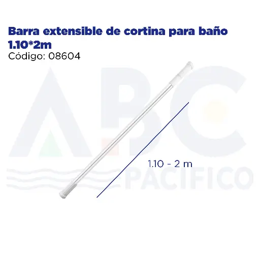 [08604] Barra extensible de cortina para baño 1.10*2m