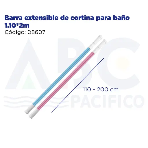[08607] Barra extensible de cortina para baño 1.10*2m
