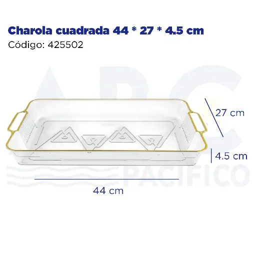 [425502] Charola cuadrada 44 * 27 * 4.5 cm