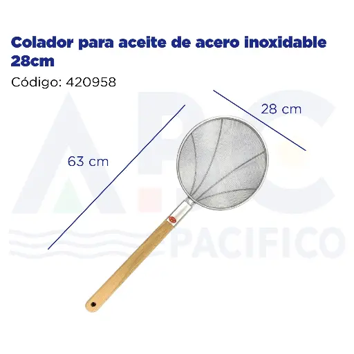 [420958] Colador para aceite de acero inoxidable 28cm
