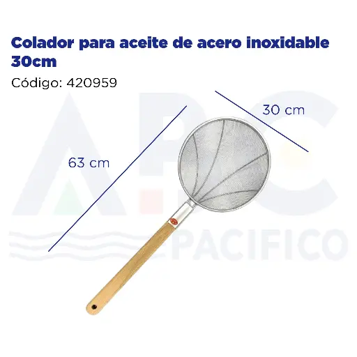 [420959] Colador para aceite de acero inoxidable 30cm
