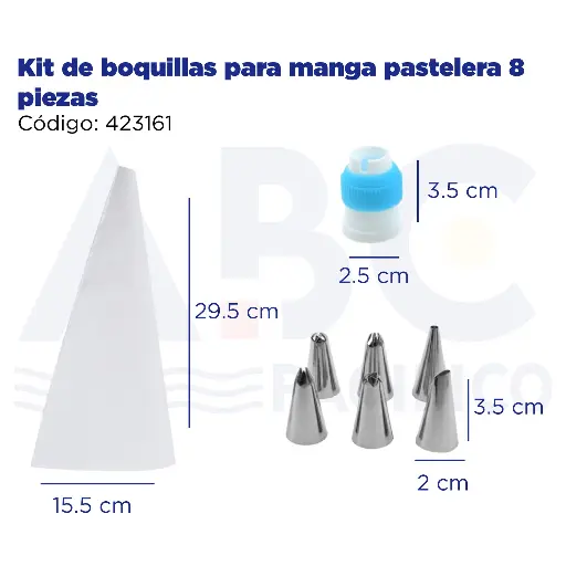 [423161] Kit de boquillas para manga pastelera 8 piezas