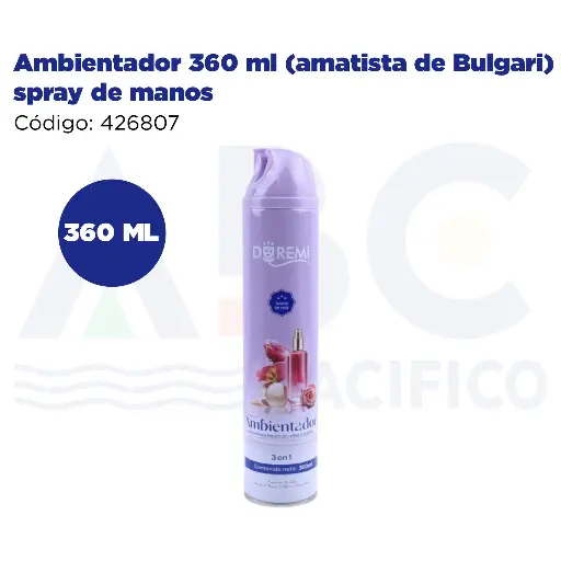 [426807] Ambientador 360 ml (amatista de Bulgari) spray de manos