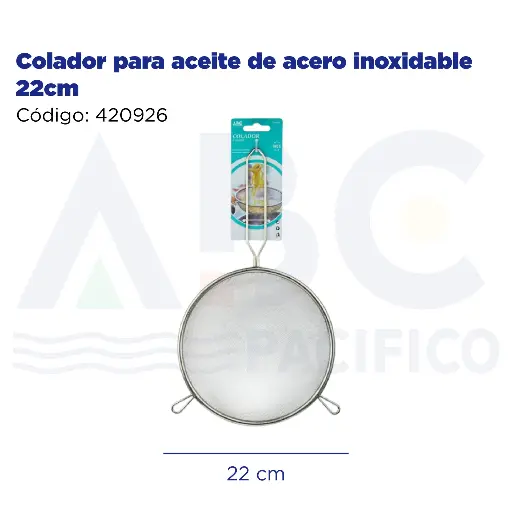 [420926] Colador para aceite de acero inoxidable 22cm