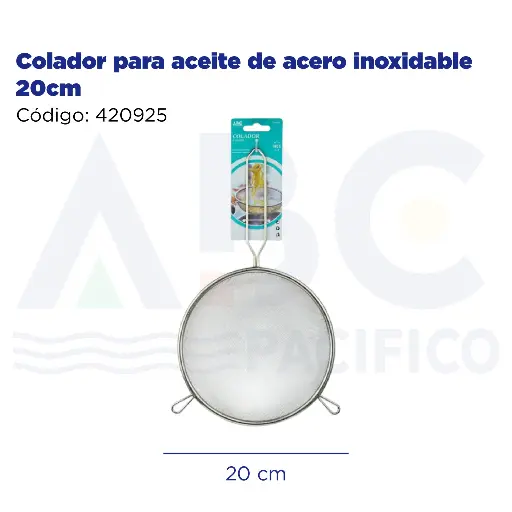 [420925] Colador para aceite de acero inoxidable 20cm