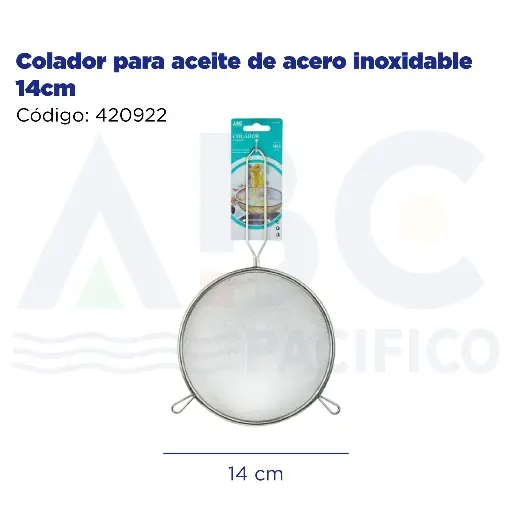[420922] Colador para aceite de acero inoxidable 14cm
