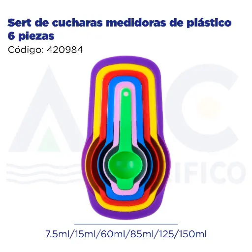 [420984] Sert de cucharas medidoras de plástico 6 piezas
