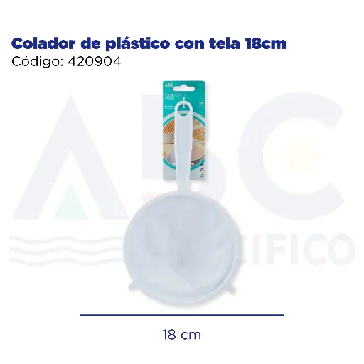 [420904] Colador de plástico con tela 18cm