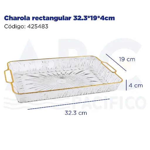 [425483] Charola rectangular  32.3*19*4cm