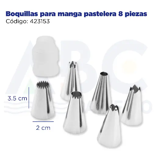 [423153] Boquillas para manga pastelera 8 piezas