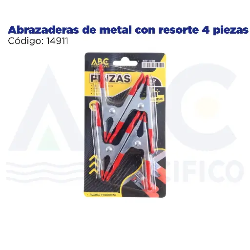 [14911] Abrazaderas de metal con resorte 4 piezas