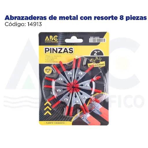 [14913] Abrazaderas de metal con resorte 8 piezas