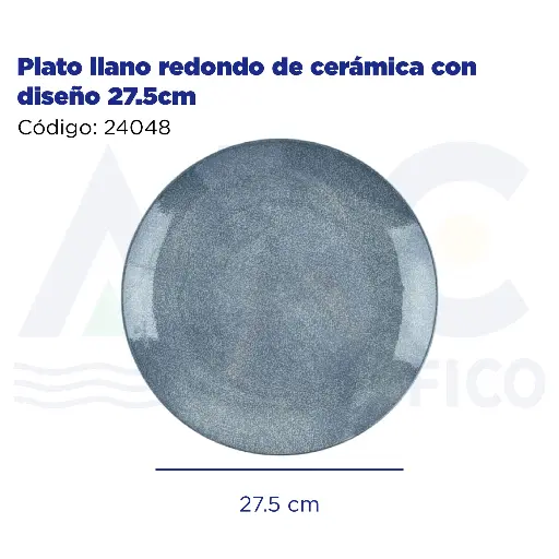 [24048] Plato llano redondo de cerámica con diseño 27.5cm