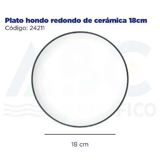 [24211] Plato hondo redondo de cerámica 18cm