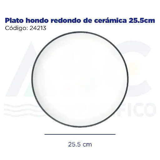 [24213] Plato hondo redondo de cerámica 25.5cm
