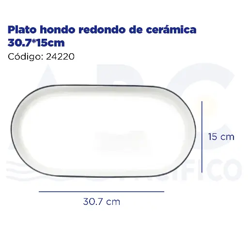 [24220] Plato hondo redondo de cerámica 30.7*15cm