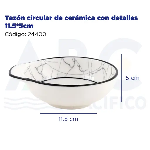 [24400] Tazón circular de cerámica con detalles 11.5*5cm