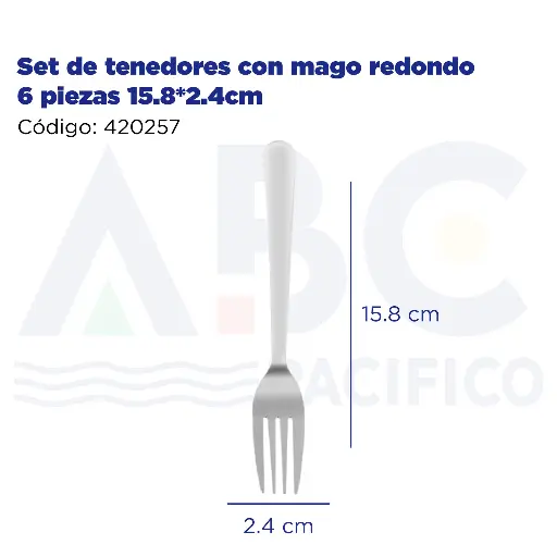 [420257] Set de tenedores con mago redondo 6 piezas 15.8*2.4cm