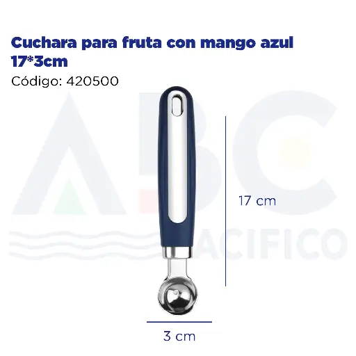 [420500] Cuchara para fruta con mango azul 17*3cm