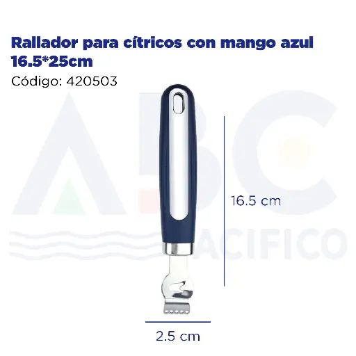 [420503] Rallador para cítricos con mango azul 16.5*2.5cm