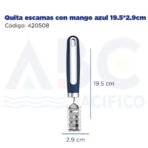[420508] Quita escamas con mango azul 19.5*2.9cm