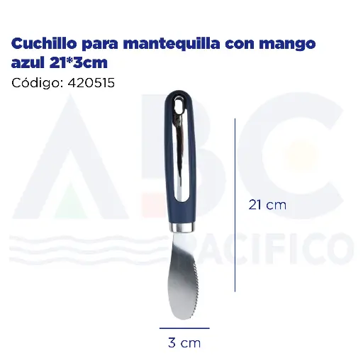 [420515] Cuchillo para mantequilla con mango azul 21*3cm