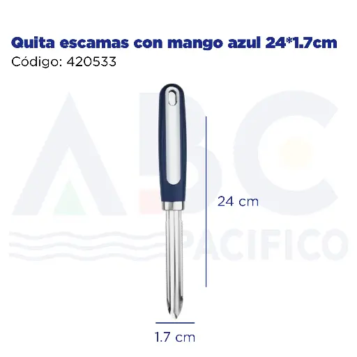 [420533] Quita escamas con mango azul 24*1.7cm