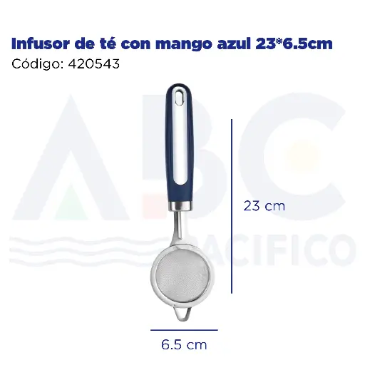[420543] Infusor de té con mango azul 23*6.5cm