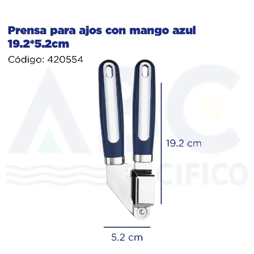 [420554] Prensa para ajos con mango azul 19.2*5.2cm