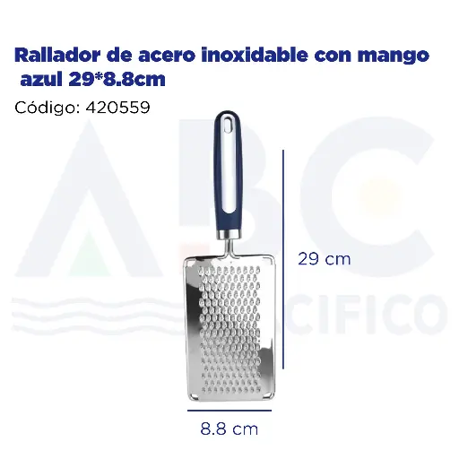 [420559] Rallador de acero inoxidable con mango azul 29*8.8cm