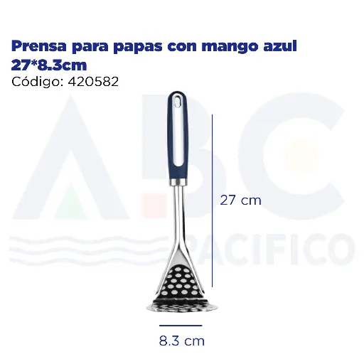 [420582] Prensa para papas con mango azul 27*8.3cm