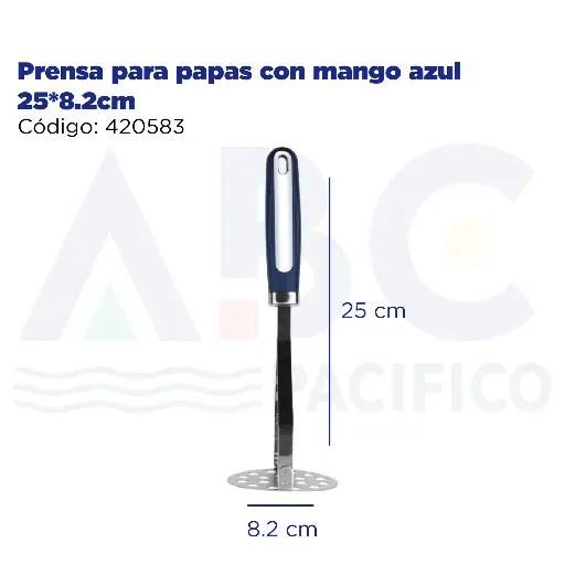 [420583] Prensa para papas con mango azul 25*8.2cm
