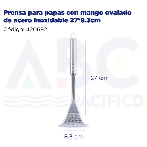 [420692] Prensa para papas con mango ovalado de acero inoxidable 27*8.3cm