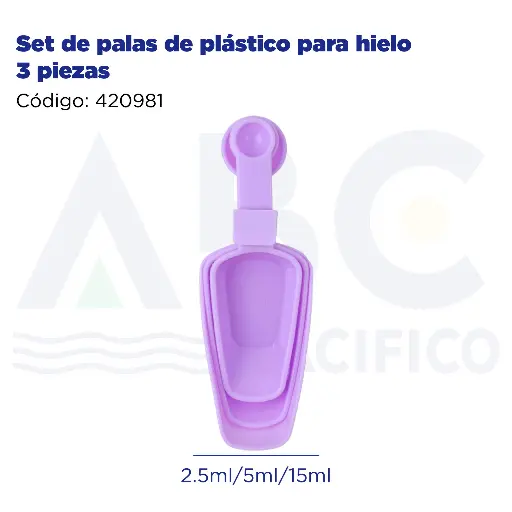 [420981] Set de palas de plástico para hielo 3 piezas