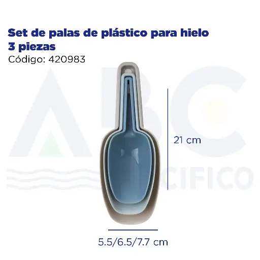 [420983] Set de palas de plástico para hielo 3 piezas