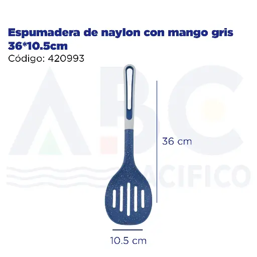 [420993] Espumadera de naylon con mango gris 36*10.5cm