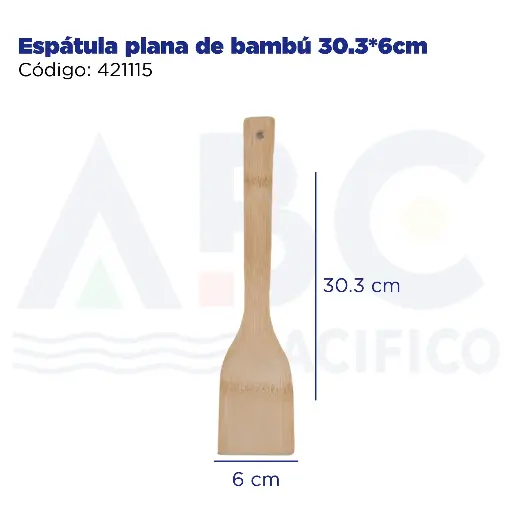 [421115] Espátula plana de bambú 30.3*6cm