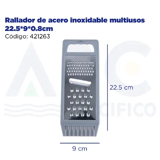 [421263] Rallador de acero inoxidable multiusos 22.5*9*0.8cm