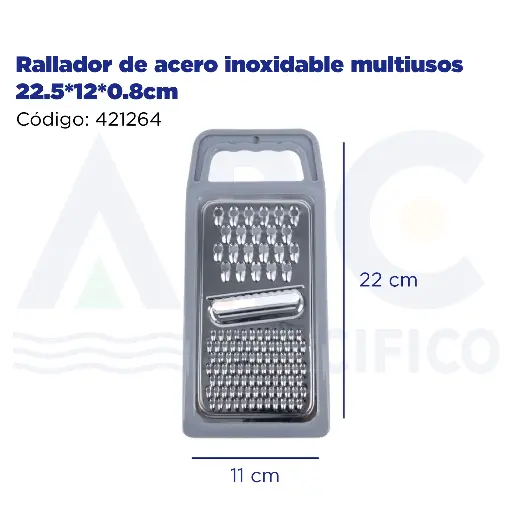[421264] Rallador de acero inoxidable multiusos 22.5*9*0.8cm